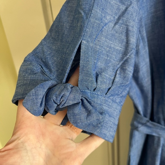 Calvin Klein Chambray Button-Up Dress with Belt - Picture 3 of 6